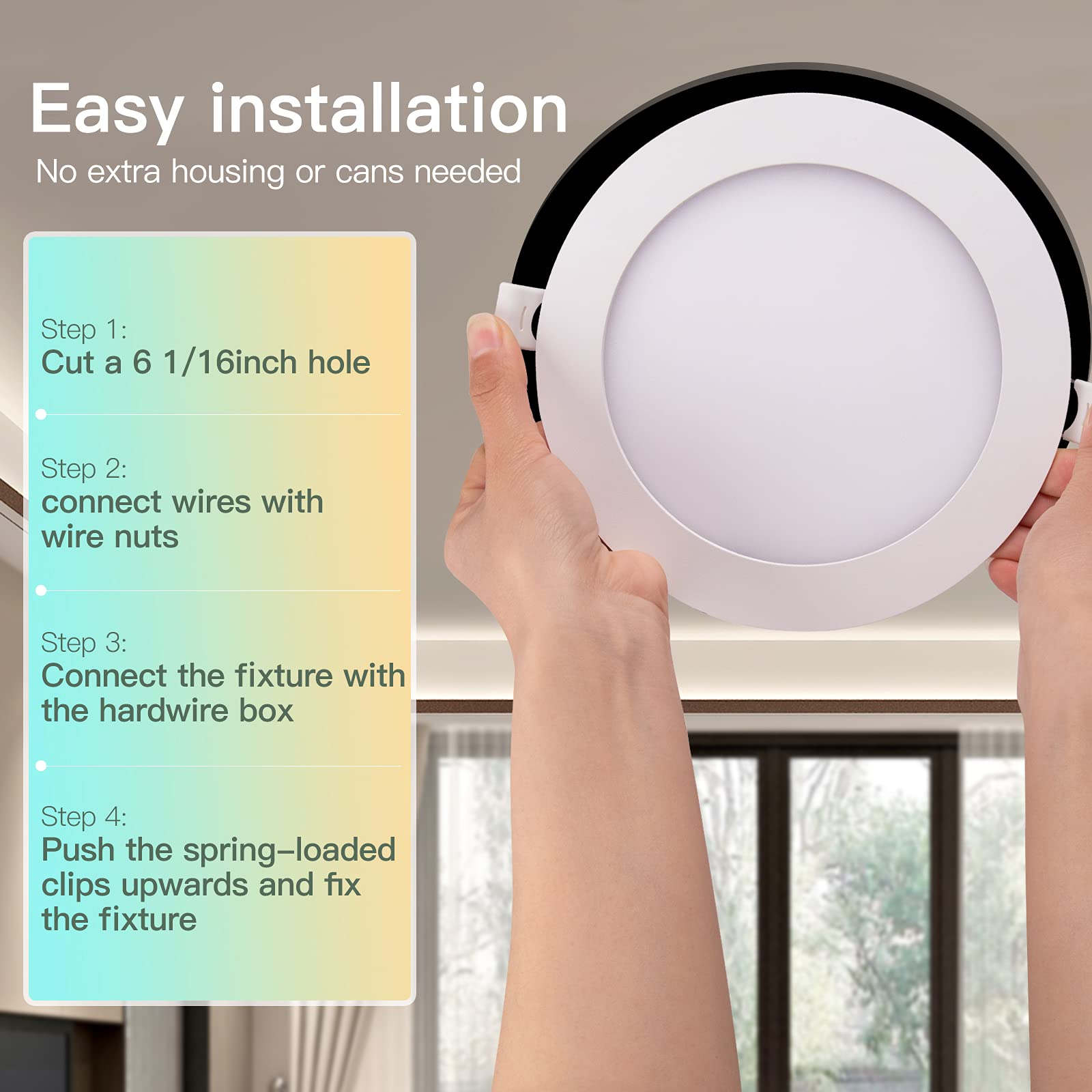 Colorsmoon 12 Pack 6 Inch 3CCT Ultra-Thin LED Recessed Ceiling